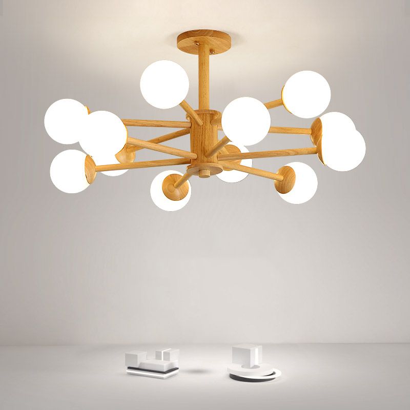Wood Hanging Pendant Lights Modern Global Hanging Lamps for Living Room