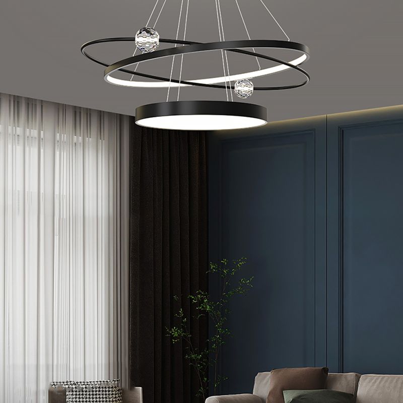 Nordic Circle Chandelier Metal Layered LED Chandelier Pendant for Living Room