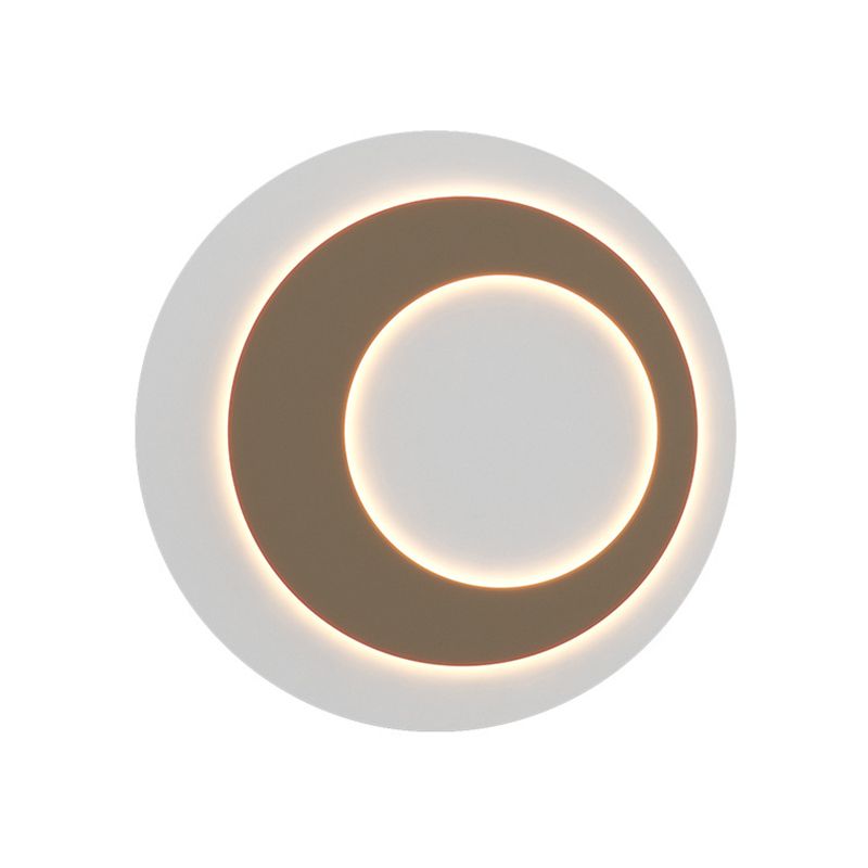 Round LED Wall Lamp 1-Light Modern Wall Mount Lamp with Acrylic Shade for Bedroom