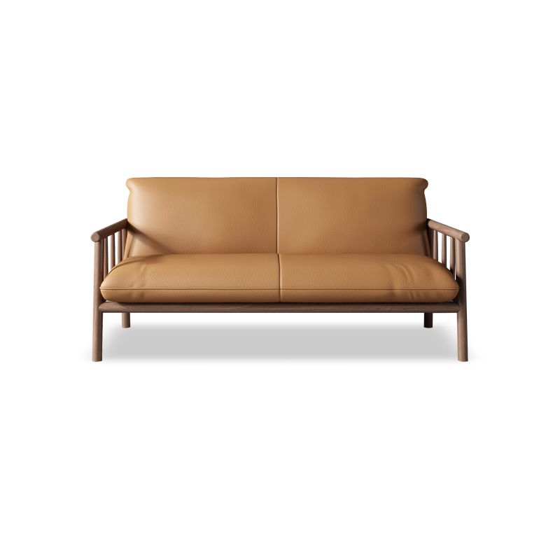 Modern Faux Leather Modern Sofa Square Arm 29 "W Tight Back Sofa