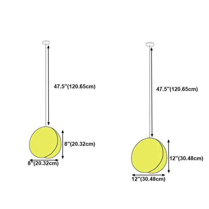 Contemporary Style Round Pendant Lamp Metal 1 Light Suspension Light