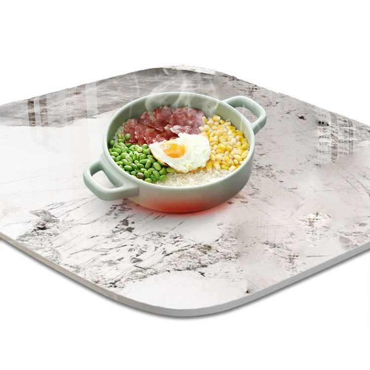 Traditional Luxury Dining Table Rectangle Sintered Stone Table with Gold Frame for Home