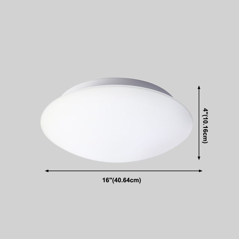 Round Shape Ceiling Lamp Modern Simple Style Iron 1 Light Flush Mount with Glass Lampshade for Aisle