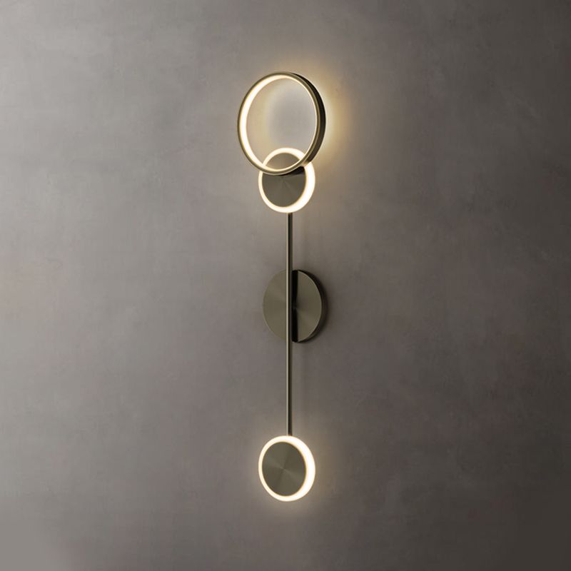 Círculo contemporáneo Luces de columna vertebral de metal múltiples luces de montaje de pared lámpara de montaje