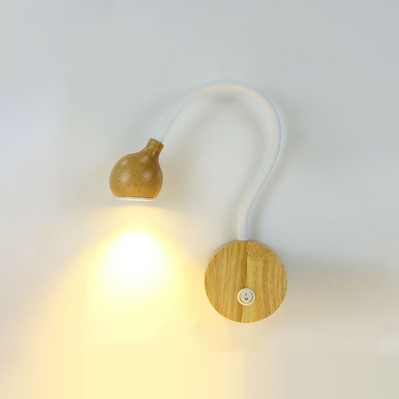 Holz moderne 1-Licht-Wandleuchte bewaffnetes Lesung Lampe für Schlafzimmer