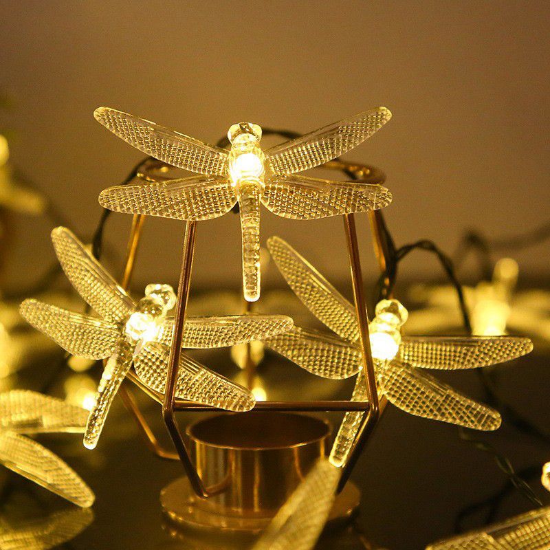 Dragonfly Solar String Light Nordic Style Plastic Outdoor Landscape Light