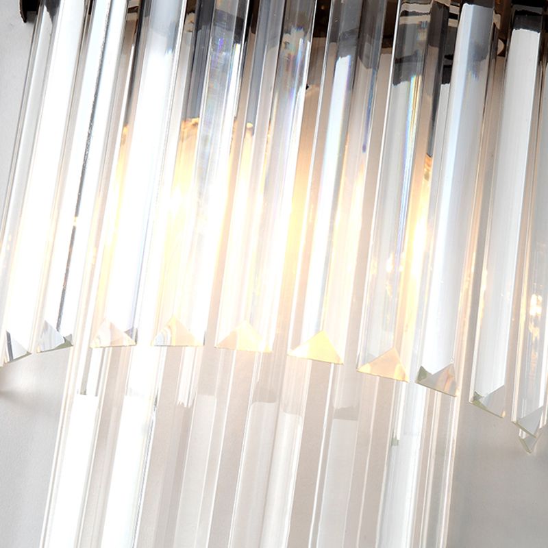 2-laag prisma wandmontage Lamp Modern helder kristal 2 lampen keuken zwarte wandverlichting met halve cilinder schaduw