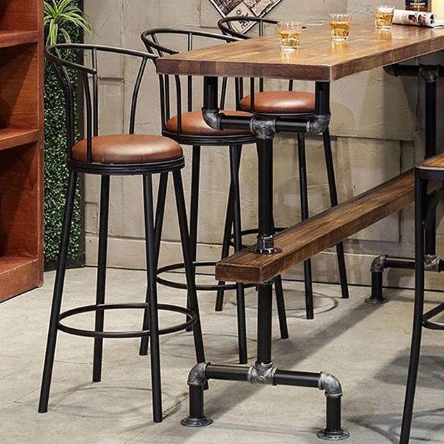 Contemporary Pub Table Solid Wood Rectangle Bar Table for Indoor