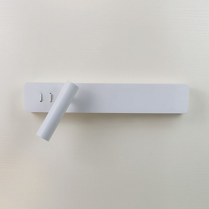 Rechteckige LED -Lesen Wandleuchte im modernen prägnanten Stil Metallwandleuchten mit Aluminiumschatten
