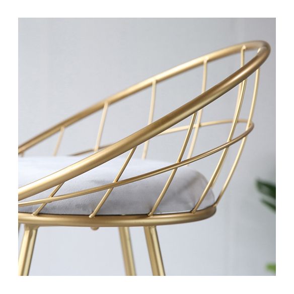 Contemporary Style Counter Stool Upholstered Bar Stool with Metal Base