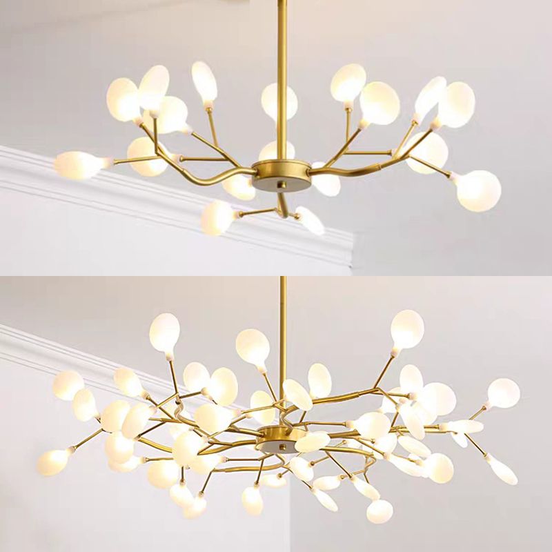 Luz de lámpara de lámpara en forma de hojas Iluminación de colgante acrílico de diseñador moderno para restaurante