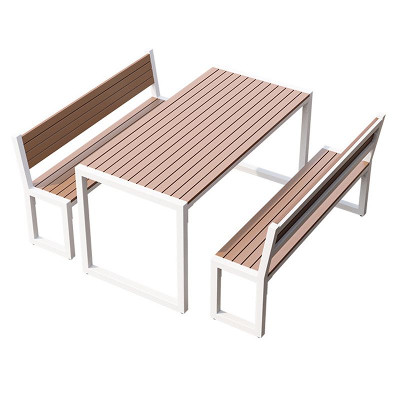 Modern 1/3 Pieces Rectangular Picnic Table Set Reclaimed Wood Dining Picnic Table Set
