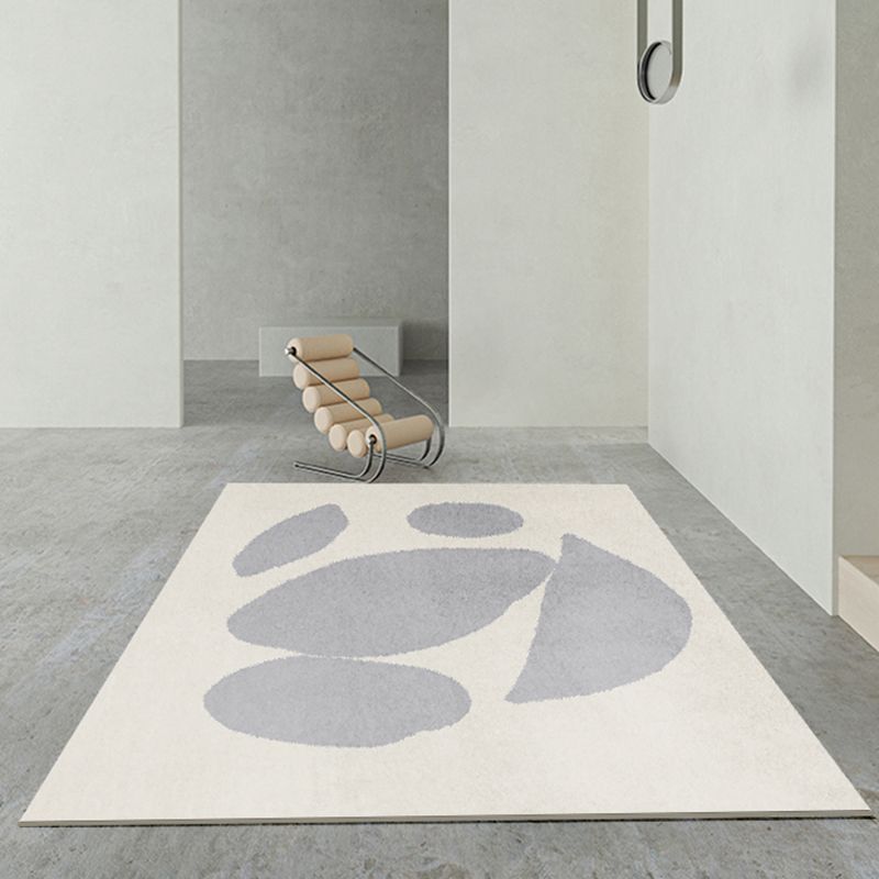Wit kleurblokken Tapijt Modern polyester gebied Rug Easy Care Rug voor woningdecoratie