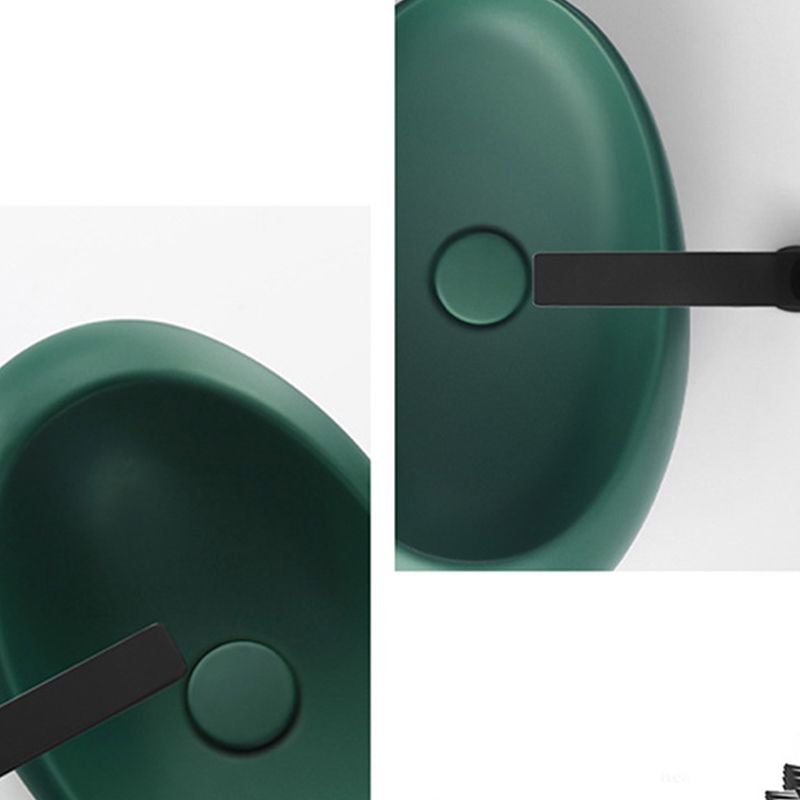 Modern Vessel Bathroom Sink Oval Porcelain with Faucet Vessel Sink