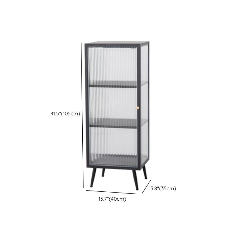 Modern Metal Sideboard Cabinet Home Storage Sideboard with Glass Door