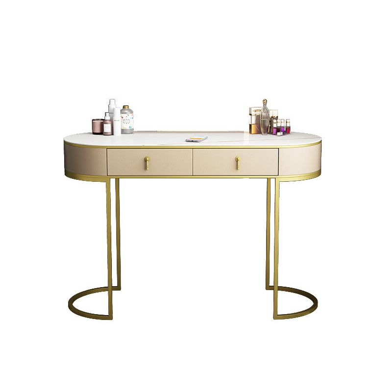 Glam 29.52 " H Slate Top Vanity Stool with Drawers Dressing Table