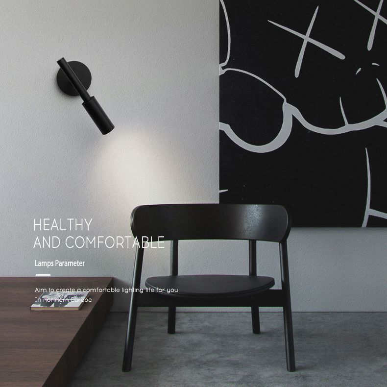 Luz de lectura rotativa de luz de pared metálica de estilo moderno para sala de estar de dormitorio de hotel