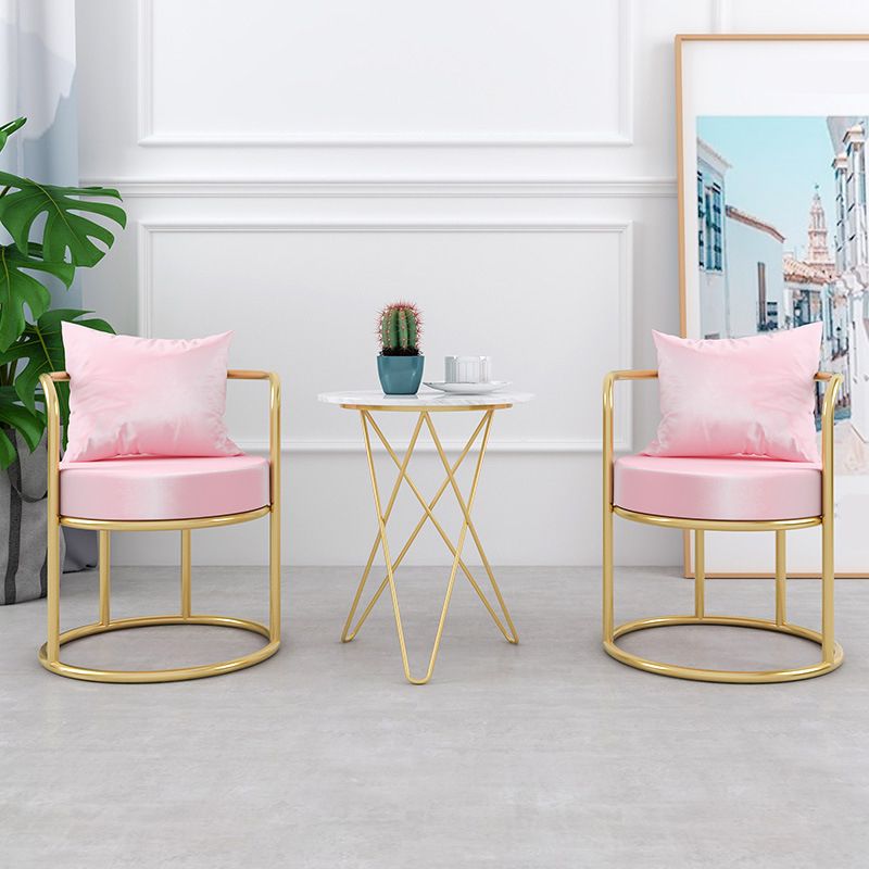 Glam Style 21.65" Wide Pillow Back Sponge Metal Frame Arm Chair