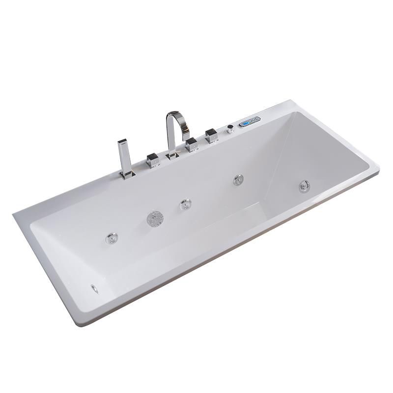 Modern Rectangle Acrylic Embedded Bathtub with Massage Device