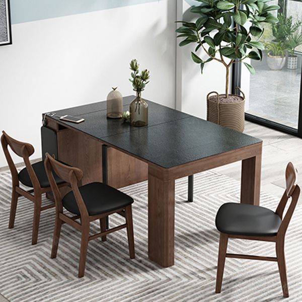 Contemporary Style Drop Leaf Dining Table Rectangle Table for Dining Room