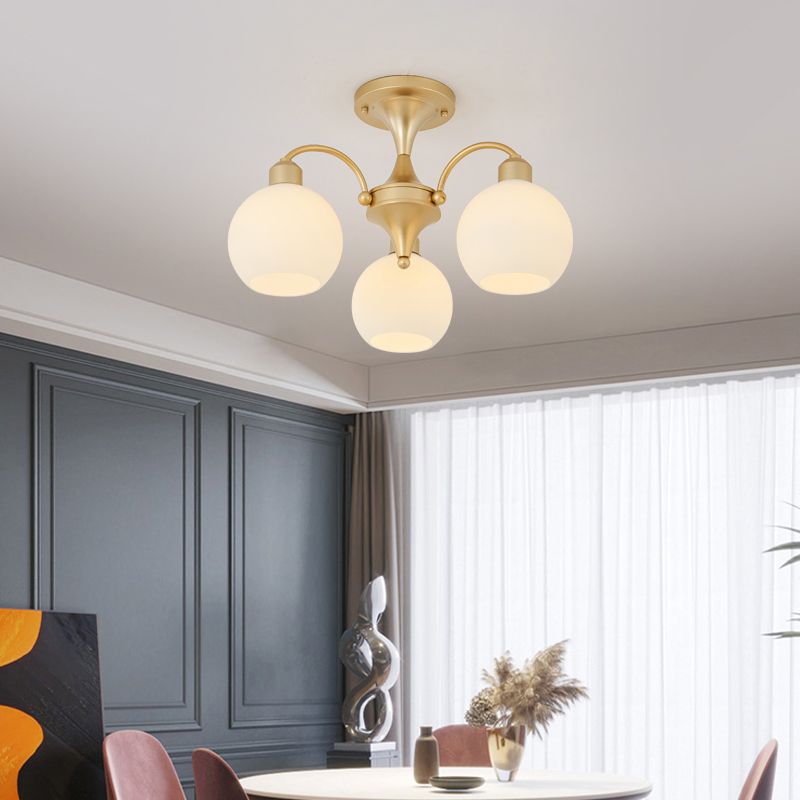 Modern Simple Ceiling Light Ball Shape Shade Iron Ceiling Lamp for Bedroom