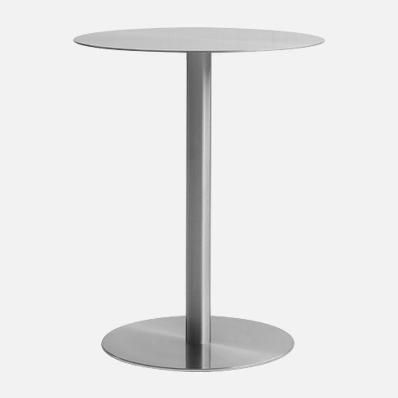 Industrial Dining Table Stainless Steel Table with Pedestal Base for Dining Room