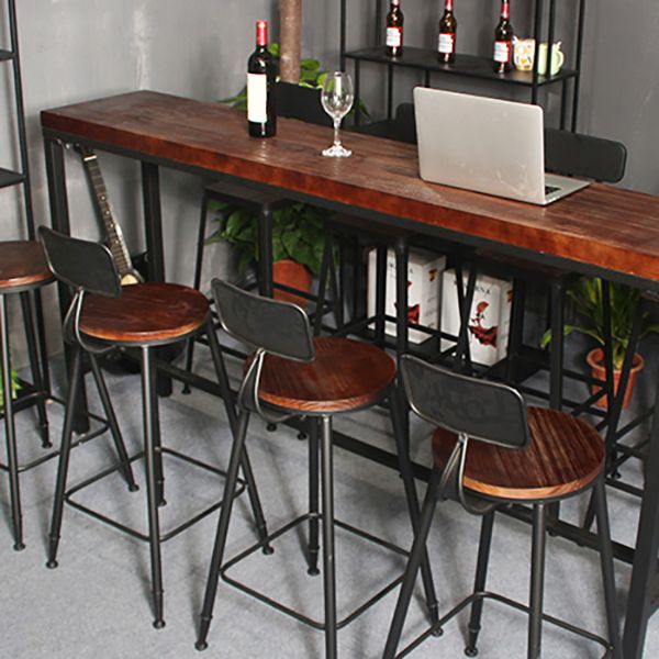 Industrial Backrest Armless Counter Stool Iron Cafe Bar Stool with Seat and Pedal