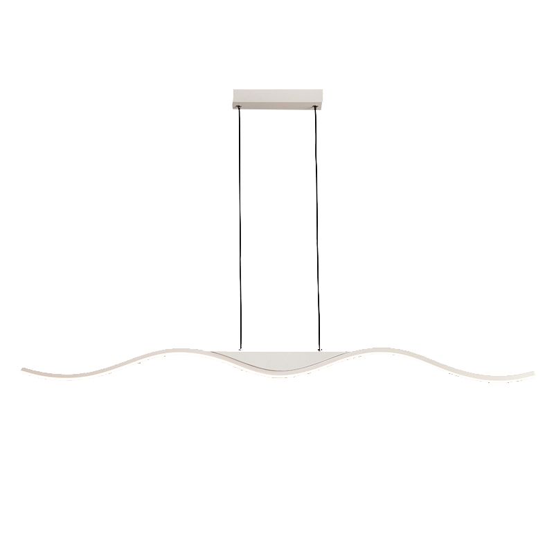 White Single Modernism Kitchen Island Lighting Unique Metallic Ceiling Light