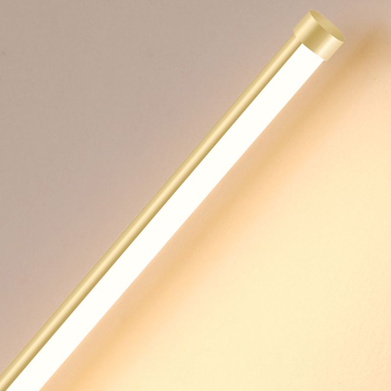 Modern Metal Wall Sconce Linear Shape Wall Light with Silicone Shade in Gold for Bedroom