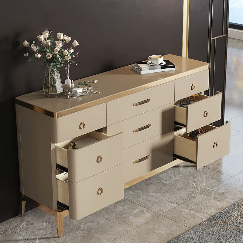 Glam Storage Chest Dresser Wooden Storage Chest with Drawers