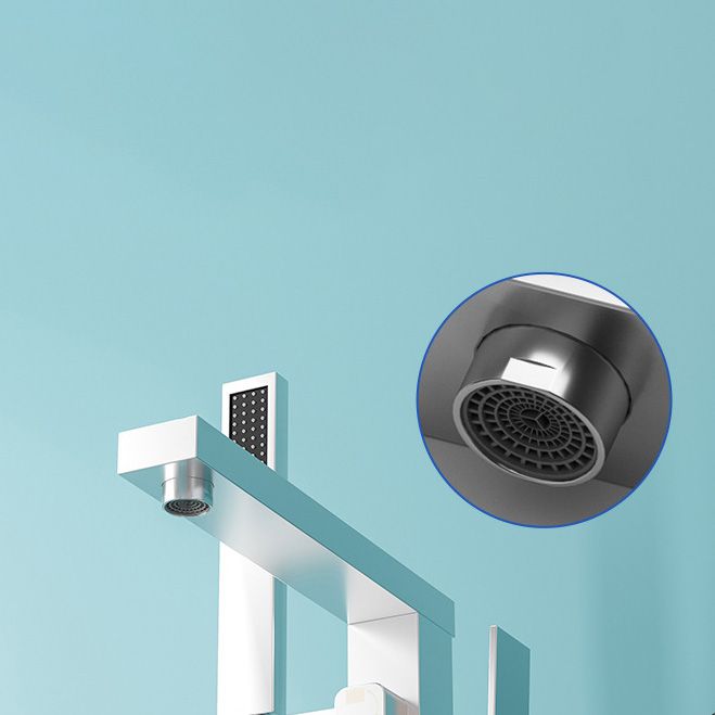 Modern Freestanding Bathtub Faucet Copper Floor Mount Freestanding Bathtub Faucet