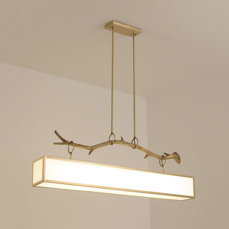 Luci a sospensione a sospensione in metallo in ottone lampade appese lineari moderne per sala da pranzo