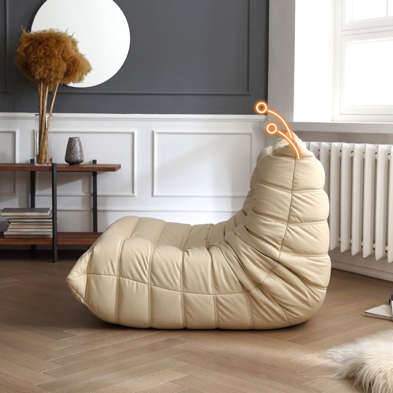 Armless Sofa Sewn Pillow Back Contemporary Sofa for Living Room