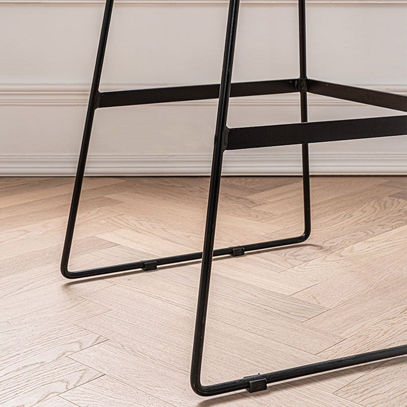 Scandinavian Matte Finish Upholstered Barstool Footrest Coffee Shop Stool