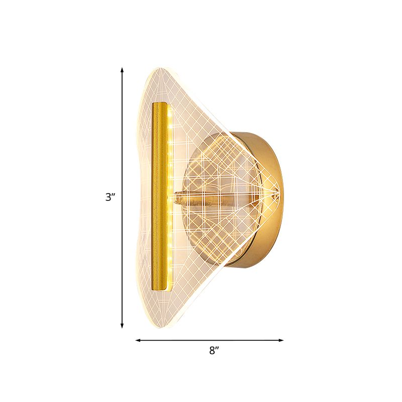Lámpara geométrica metálica Ilumina de pared de oro LED mínimo en blanco/luz cálida para sala de estar