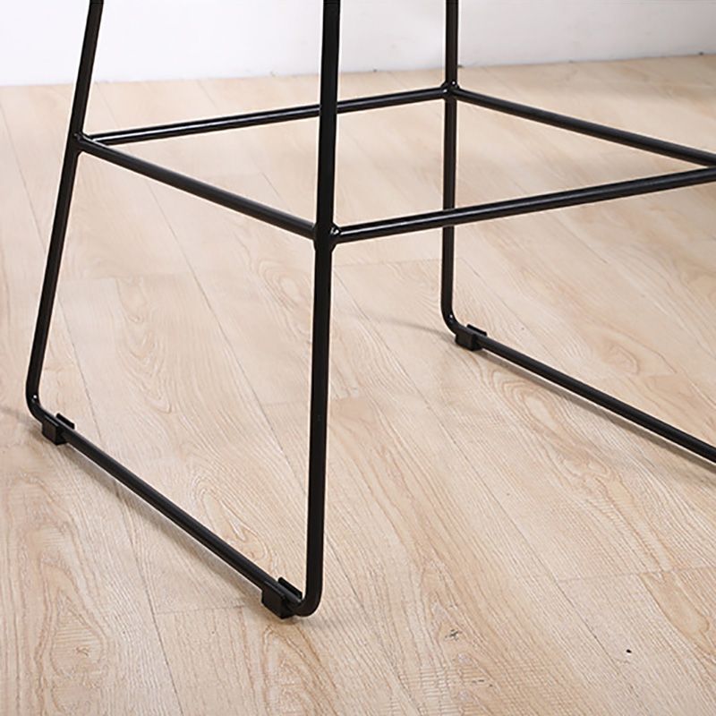 Modern Faux Leather Counter Stool Bar-height Bar Stool with Black Frame
