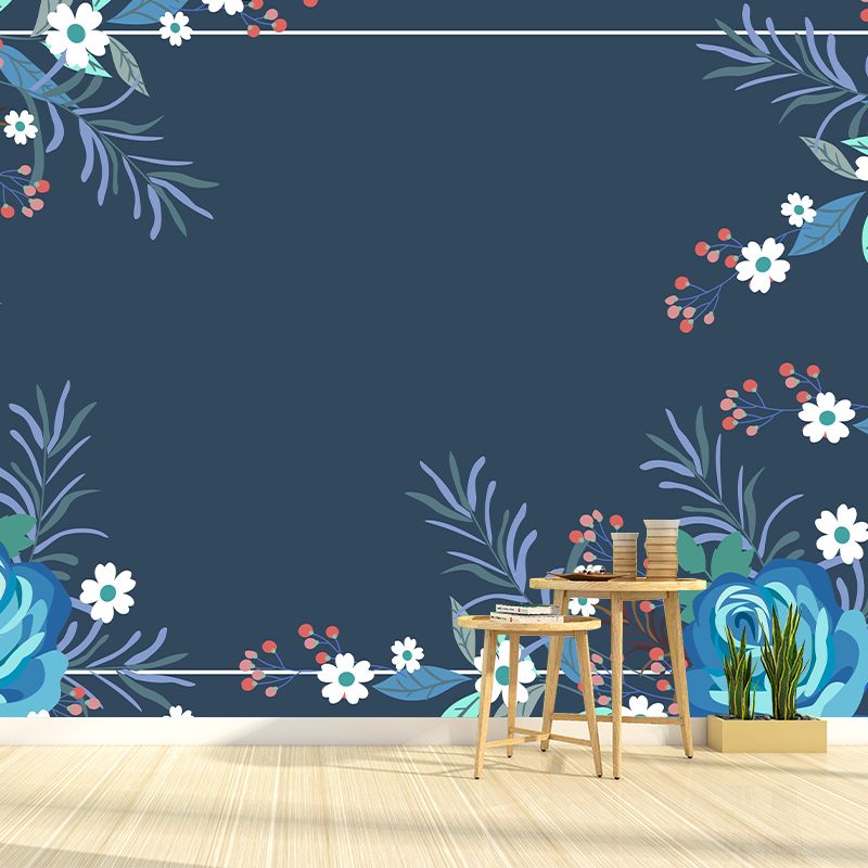 Mildew Resistant Tropical Plant Mural Eco-friendly Decorative Wallpaper for Home