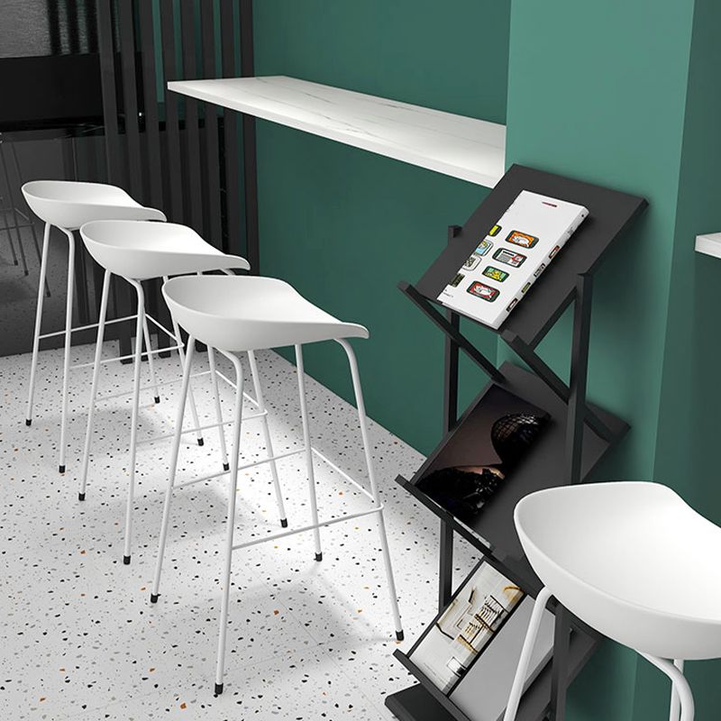 Contemporary Living Room Plastic low Back Bar Stool with Footrest