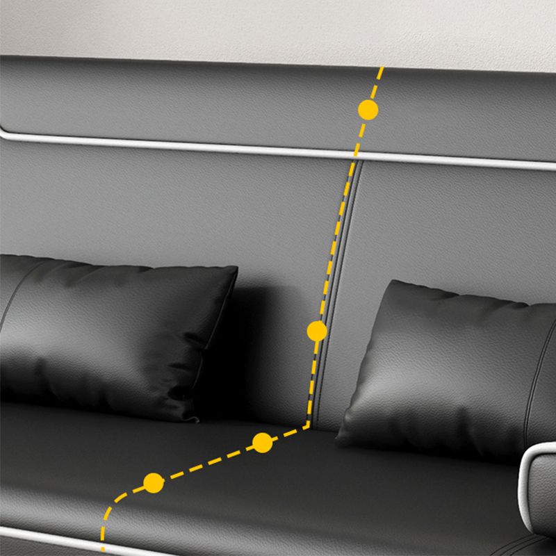 Contemporary Styled 33.46" Tall Sofa Bed Faux Leather Convertible Sofas