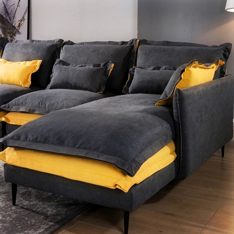 Scandinavian 5-seater Fabric Sectional L-shape Slipcovered Sectional