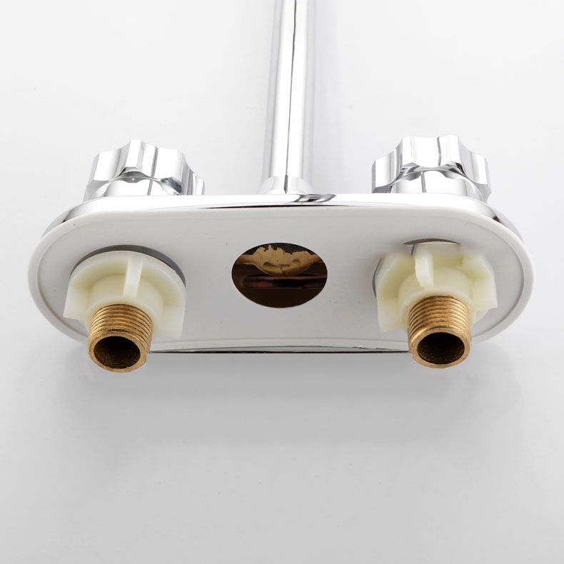 Modern Centerset Faucet Chrome 2 Knob Handles Swivel Spout Bathroom Sink Faucet