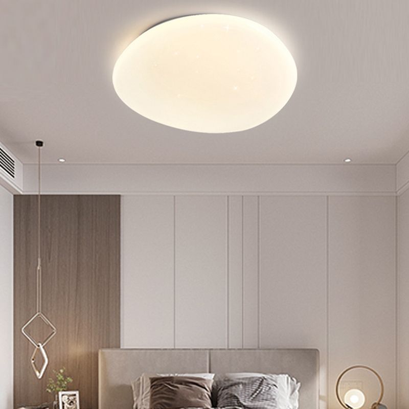 Modern Metal Flush Mount Cobblestone Shape Ceiling Light with Acrylic Shade for Bedroom