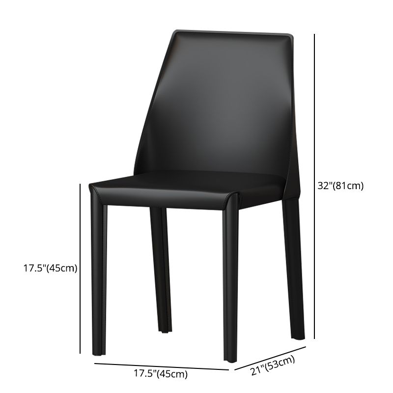 Sillas de comedor de cuero estilo moderno Sillas de comedor sin brazos con respaldo Windsor