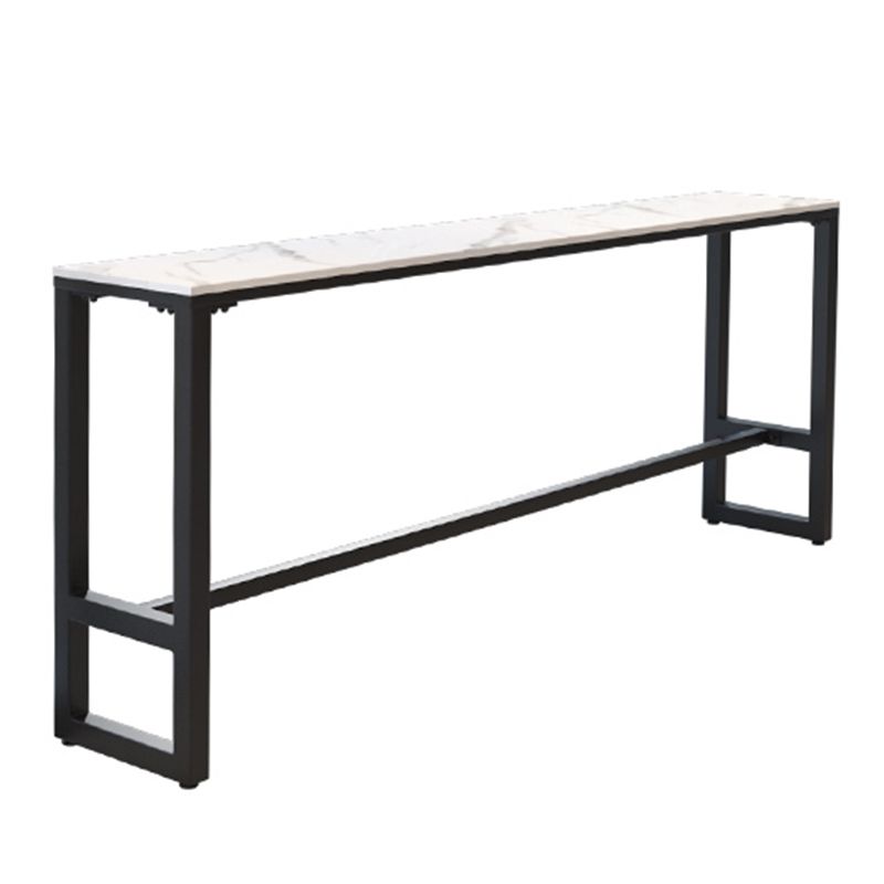Glam Rectangle Bar Table Set 1/4/7 Pcs Iron Frame Bar Table and Upholstered Stools