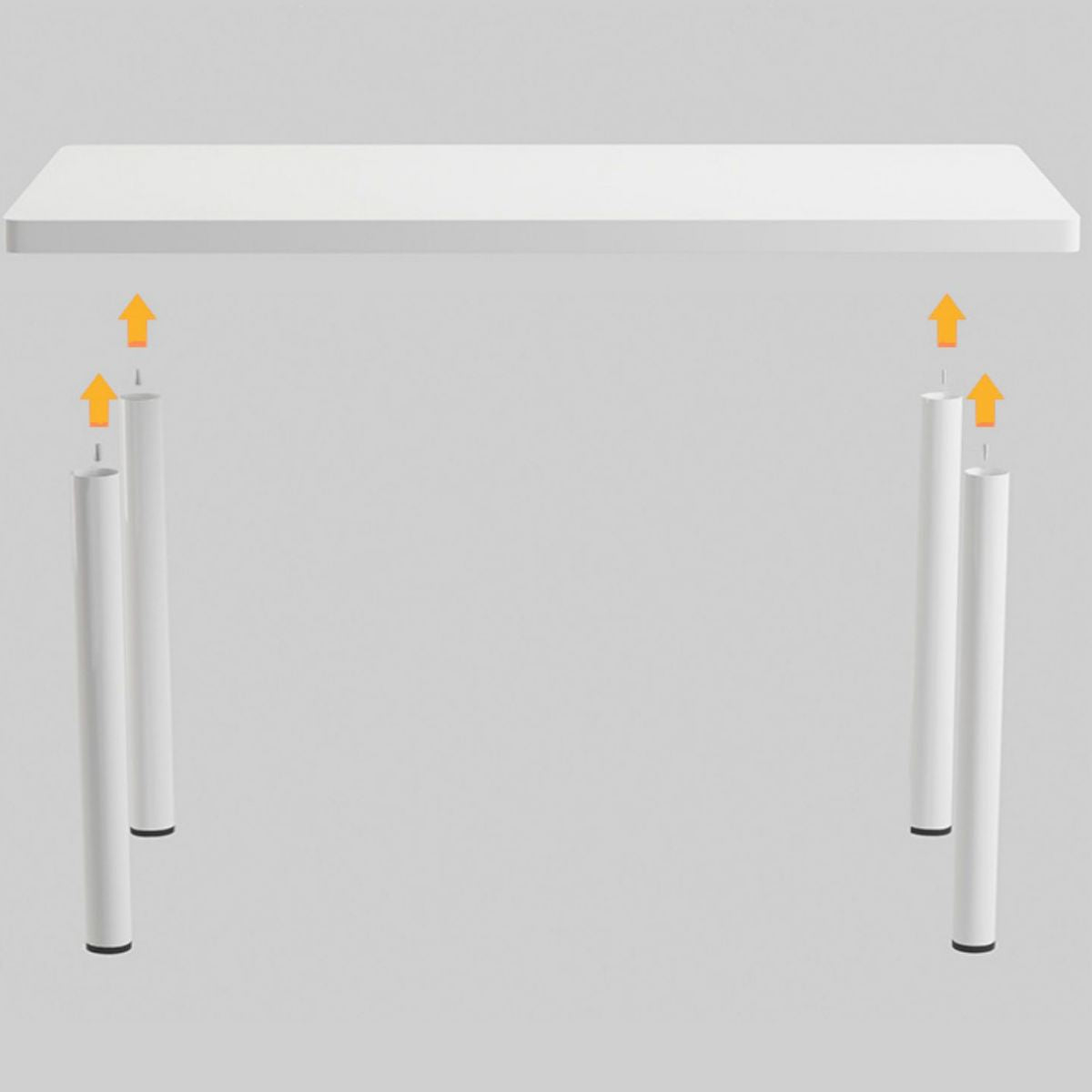 Modern Folding White Dining Table with Steel Sled Base for Dining Room