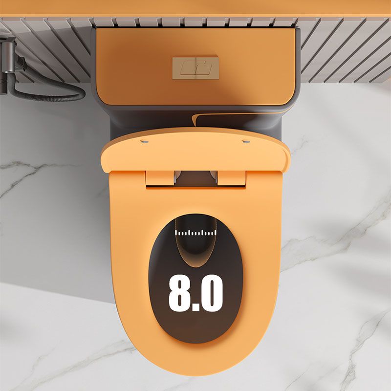 Orange Household Toilet Siphon Jet Toilet All-In-One Ceramic Toilet