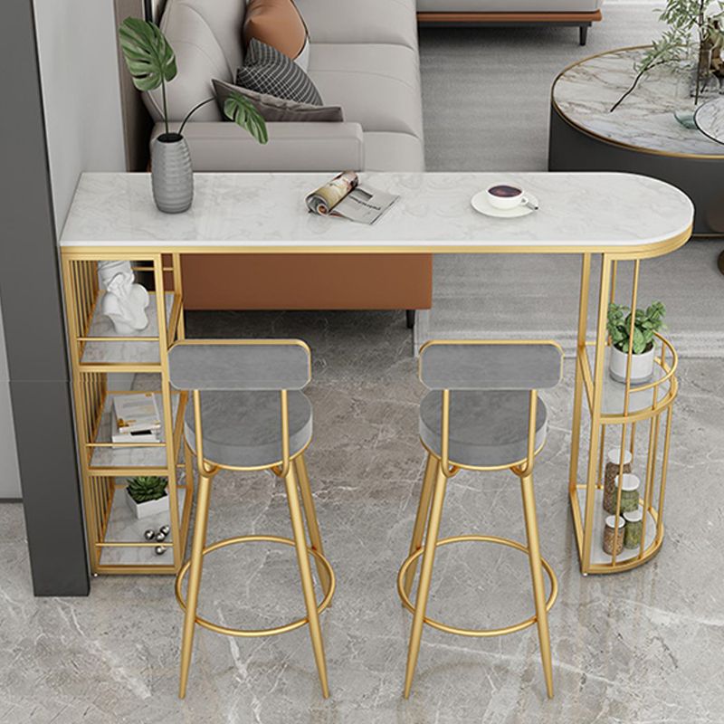 Contemporary Metal Bar Stools Armless Dining Stools with Footrest