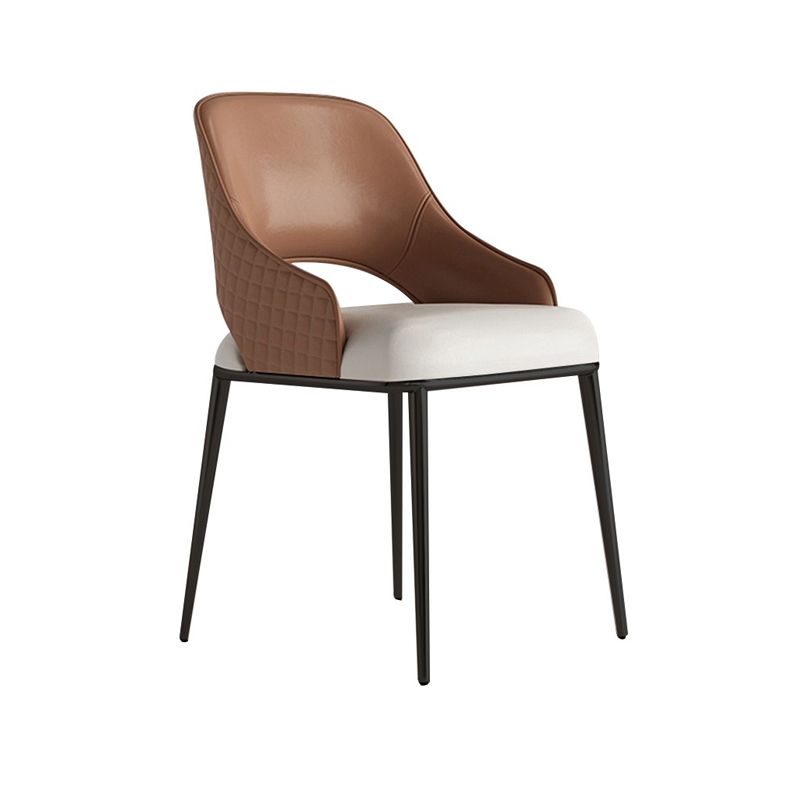 Upholstered Side Chair Glam Style Open Back Dining Accent Chair