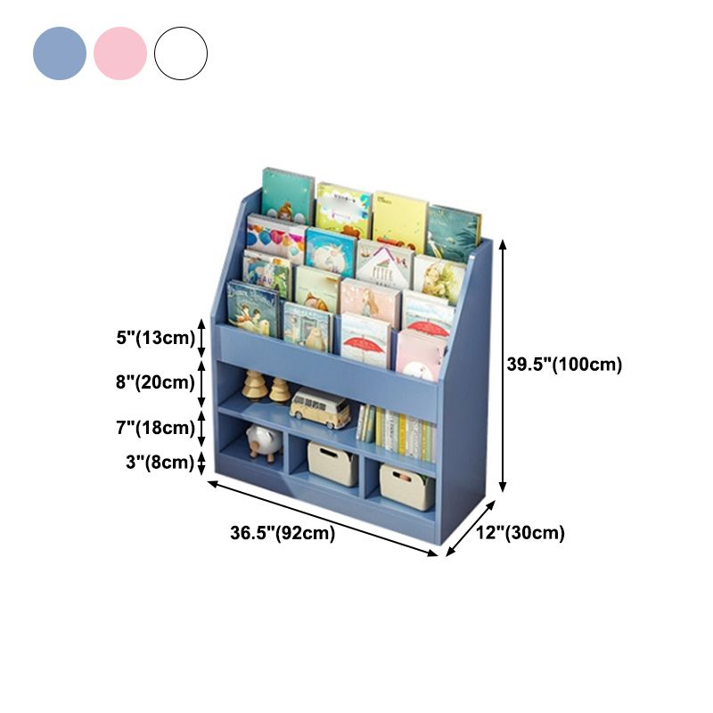 Manufactured Wood Ladder Bookshelf Scandinavian Vertical Closed Back Bookcase