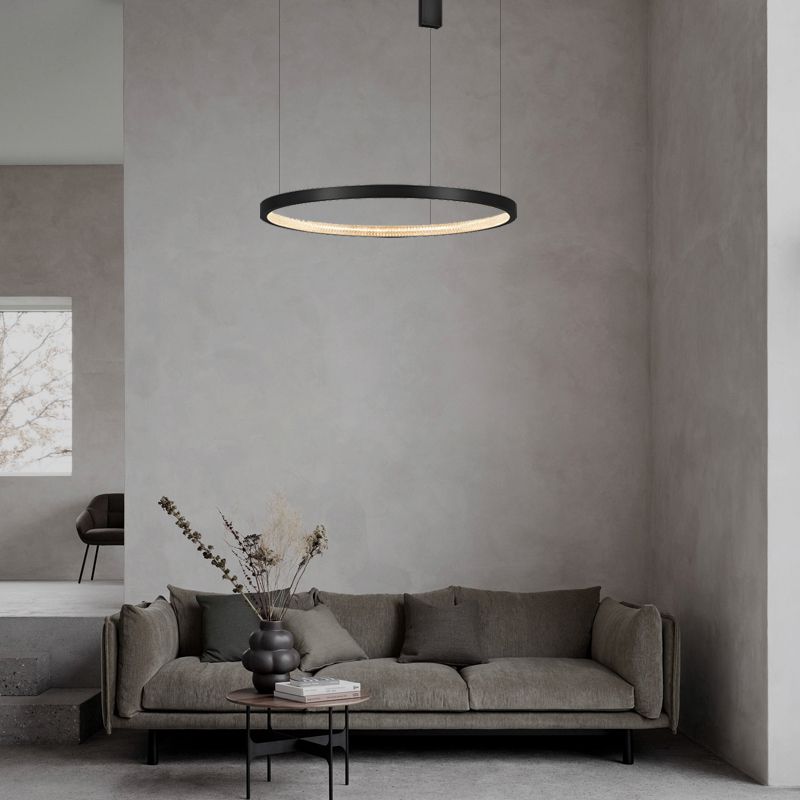 Lampadario moderno del cerchio di illuminazione a pendente a pendente lampadario in metallo lampadario
